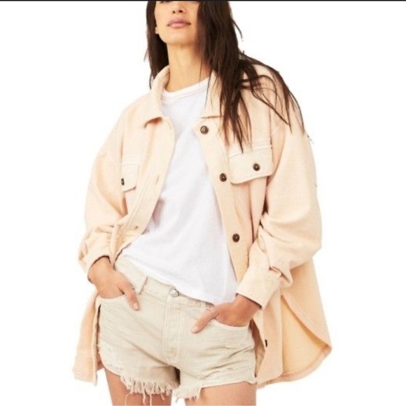 Free People Jackets & Blazers - Women's Free People Ruby Cream Shacket